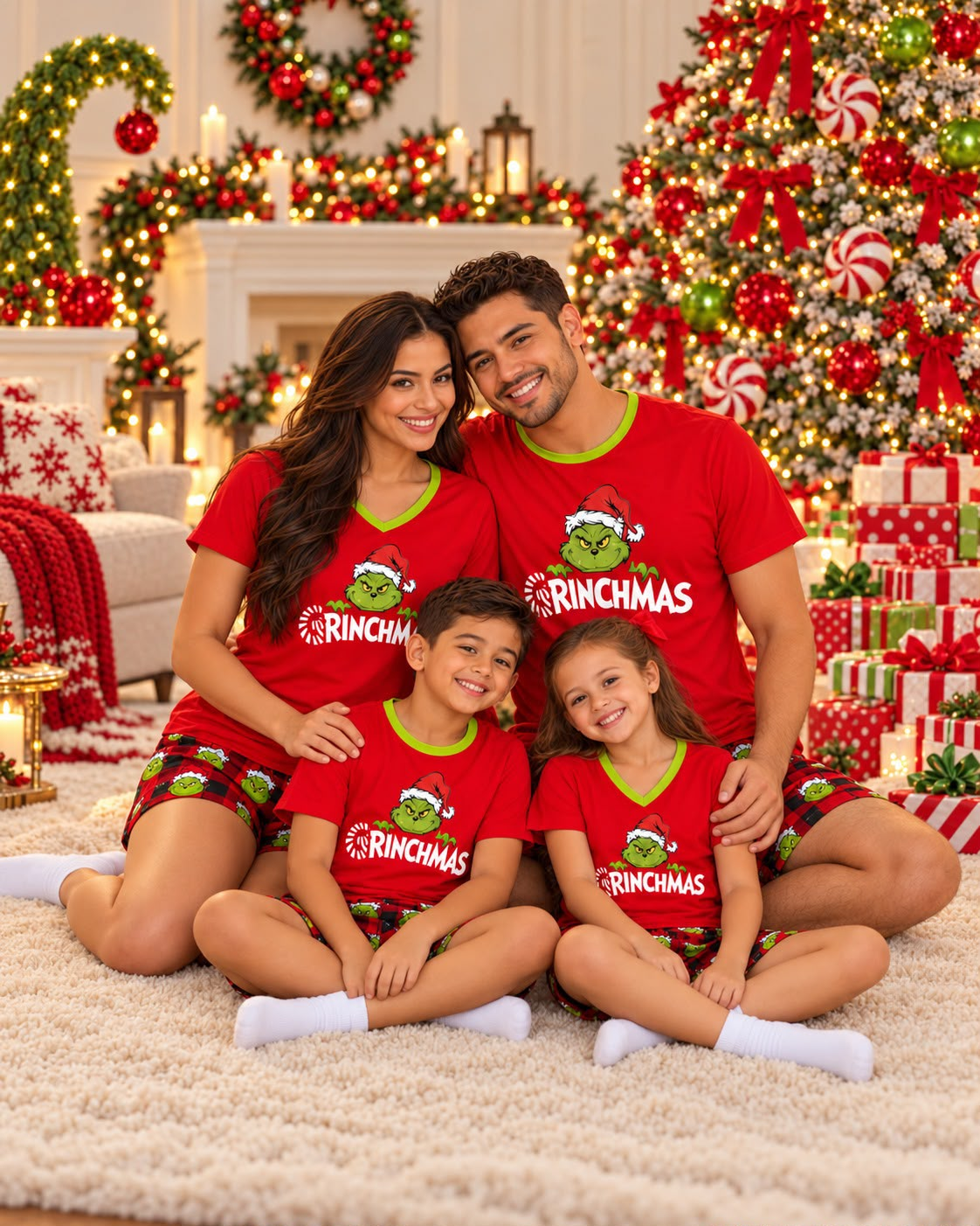 Pijama navideña de grinch rojo - foto 1