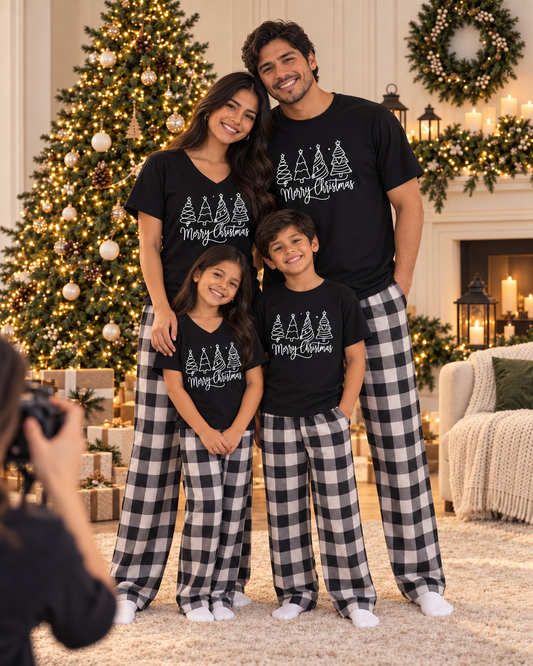 Pijama navideña gris