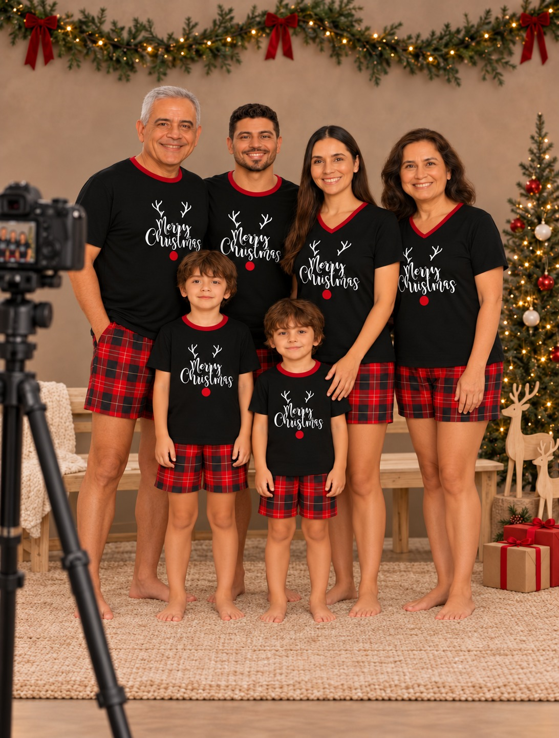 Pijama navideña de reno negra - foto 2