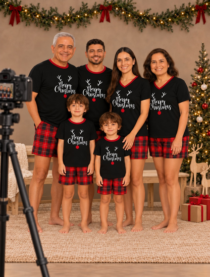 Pijama navideña de reno negra - foto 2